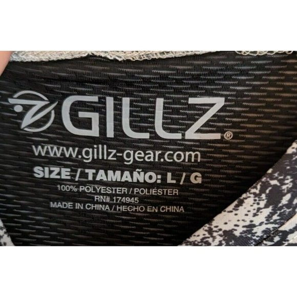 Gillz Men's LS UV Tournament Series V2 Gray Grunge Print L/S Fishing Shirt Sz Lg - Picture 4 of 7